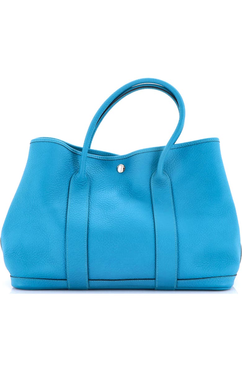 Pre-Owned Hermes Garden Party Tote Leather 36, Main, color, Turquoise