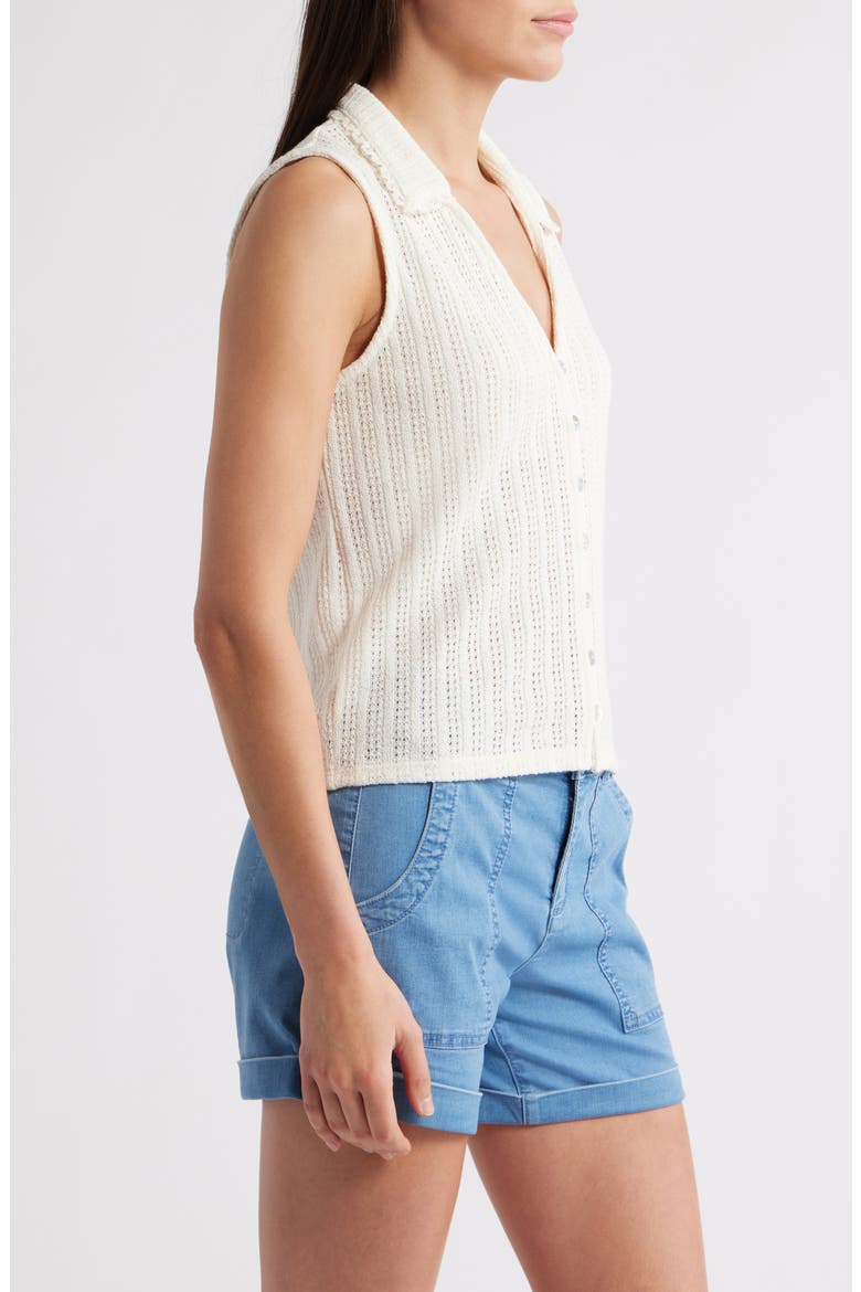 Knit V-Neck Sweater Vest, Alternate, color, VINTAGE IVORY
