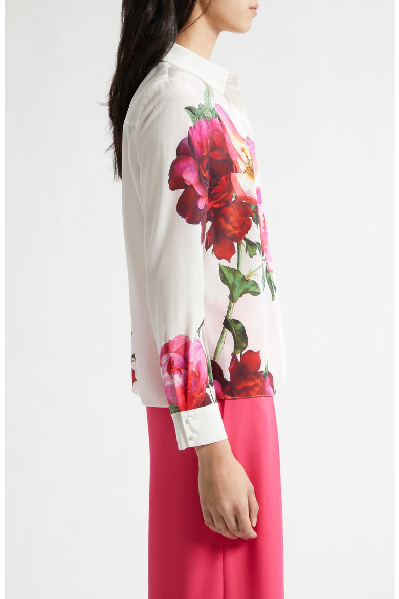 Willa Floral Silk Button-Up Shirt, Alternate, color, EMPRESS BLOOM OFF WHITE