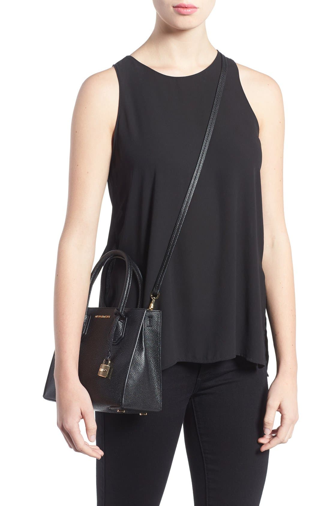 Mercer Leather Crossbody Bag, Alternate, color, BLACK/ GOLD