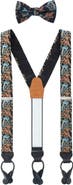 Trafalgar Birds of Prosperity Silk Button End Suspenders (Braces) and Bow Tie Set