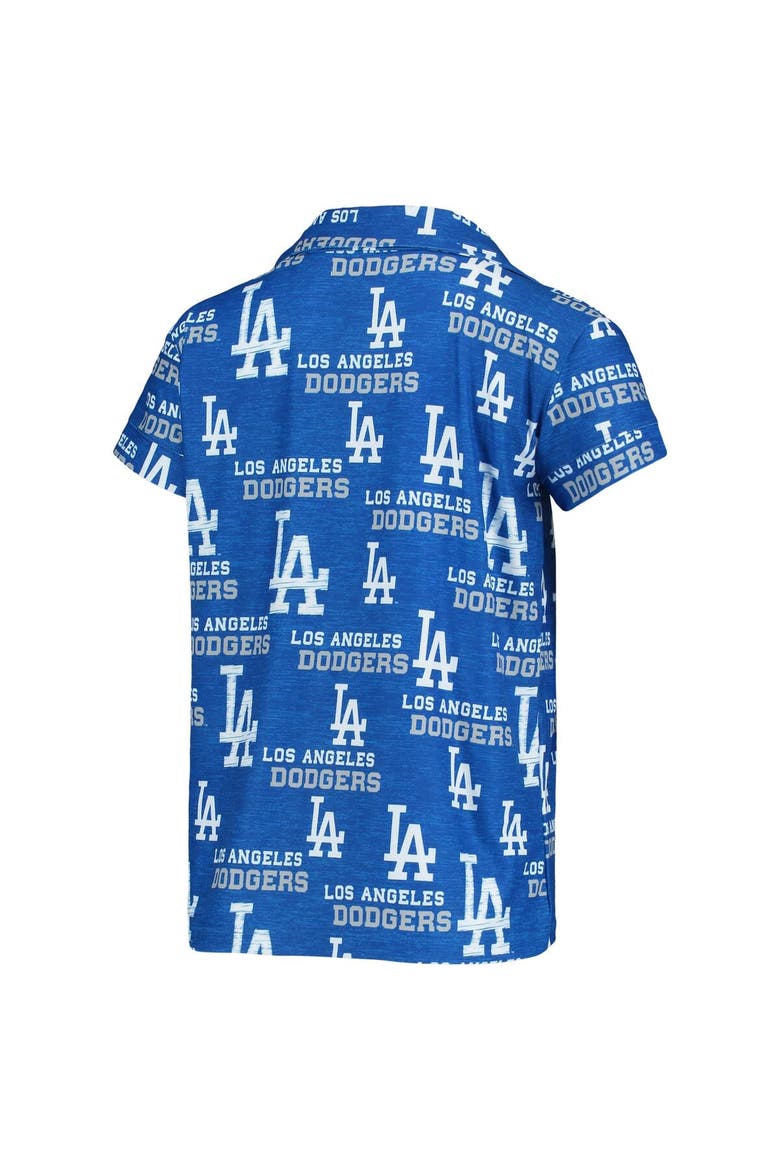 Women's Concepts Sport Royal Los Angeles Dodgers Zest Allover Print Button-Up Shirt & Shorts Sleep Set, Alternate, color, Royal