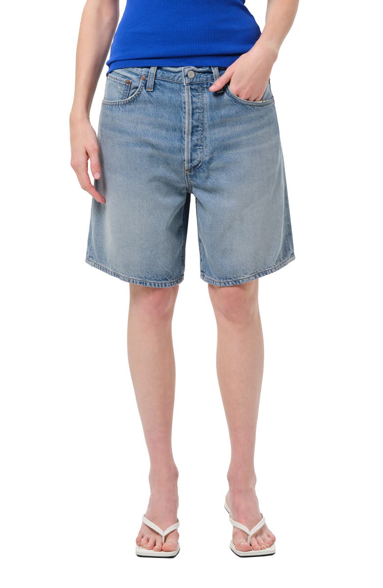 AGOLDE Indra Long Denim Shorts, Main, color, Reset
