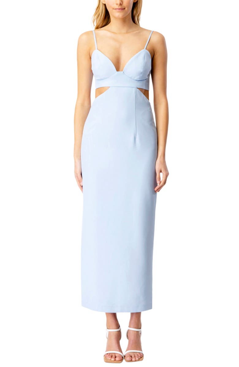 Bardot Cutout Sleeveless Midi Dress, Main, color,