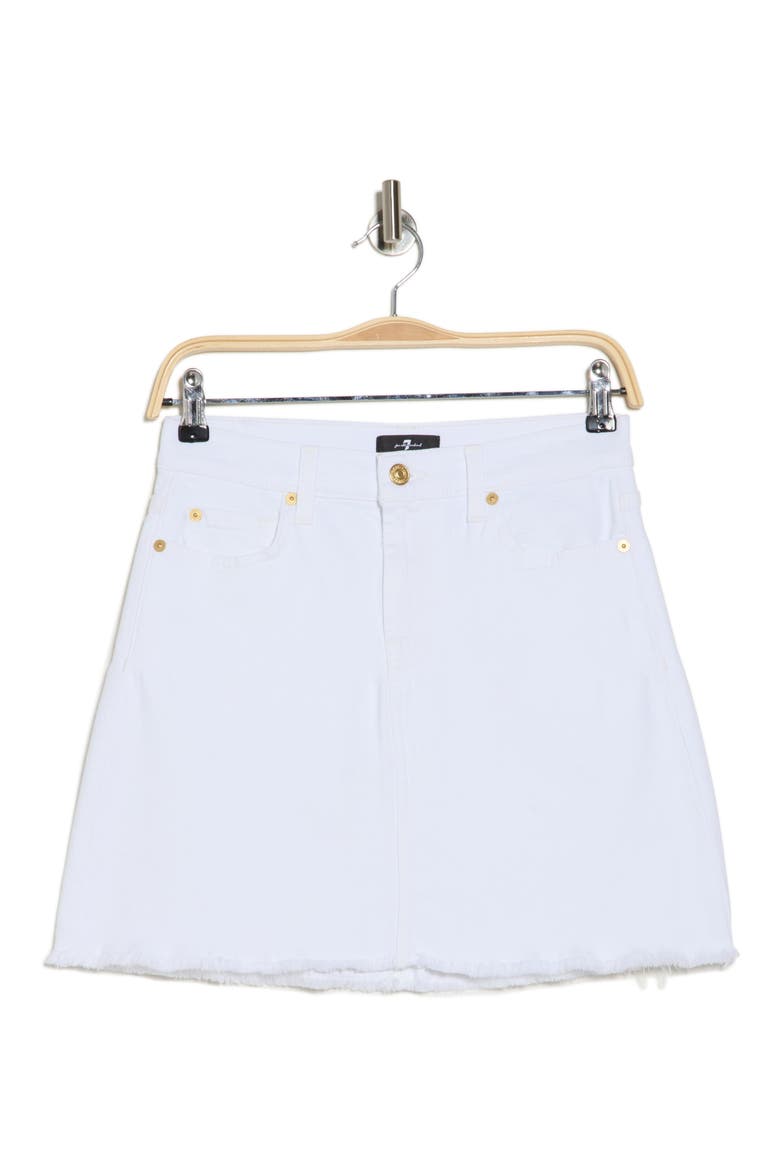 A-Line Cutoff Denim Skirt, Alternate, color, WHITE TWILL