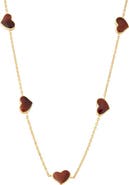 Jan Leslie Five Station Heart 30" Necklace Set In Sterling Silver With 18K Gold Overlay