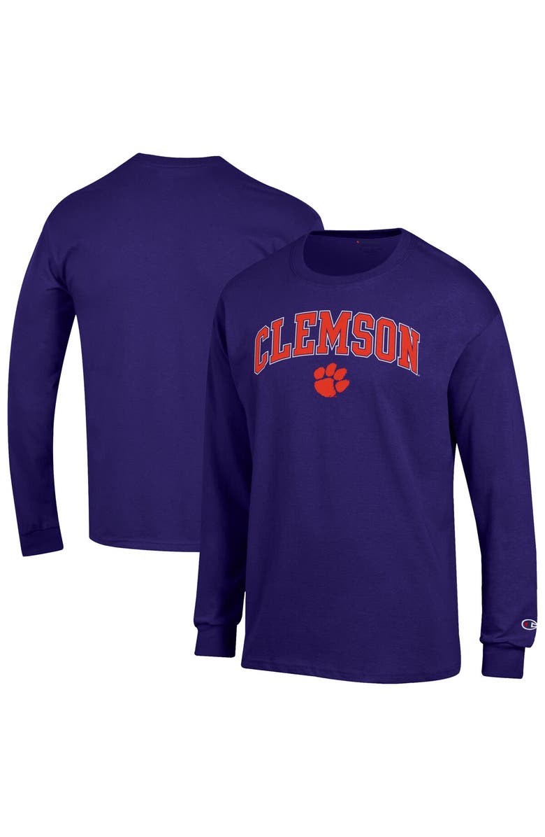 Champion Men's Champion Purple Clemson Tigers Arch Over Logo Long Sleeve T-Shirt, Main, color, Purple