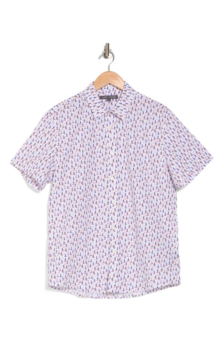 Slate & Stone Sailboat Cotton Poplin Button-Up Shirt, Alternate, color,