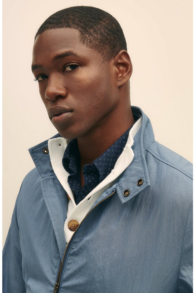 Cotton Blend Bomber Jacket, Alternate, color, BLUE HORIZON