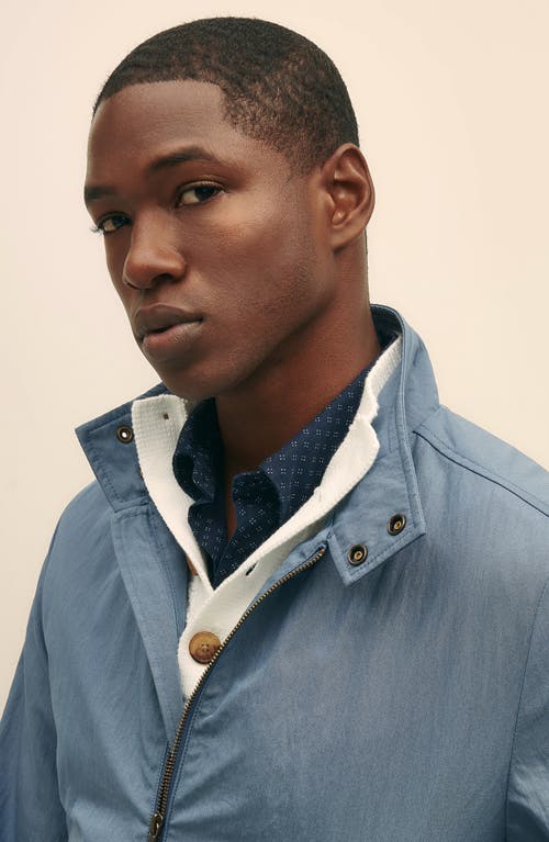 Brooks Brothers Cotton Blend Harrington Jacket In Blue Horizon