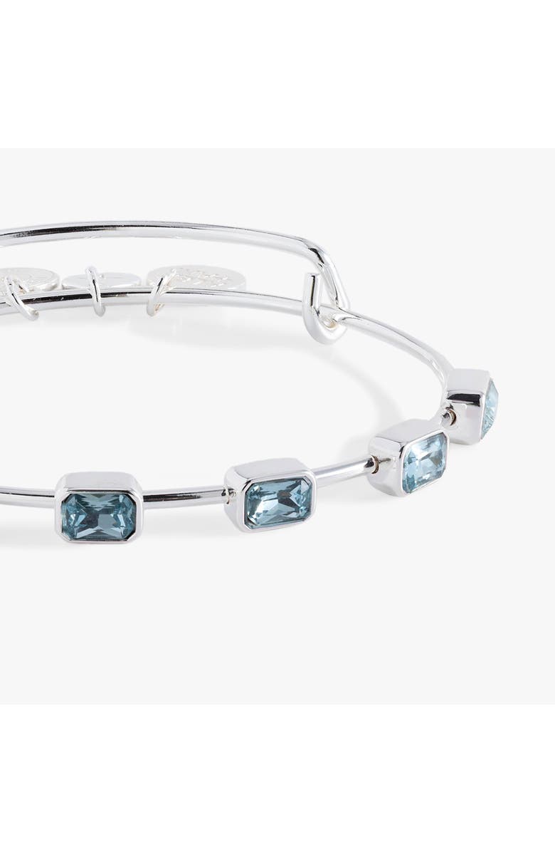 Alex and Ani March Birthstone Emerald Cut Bangle, Alternate, color, Silver