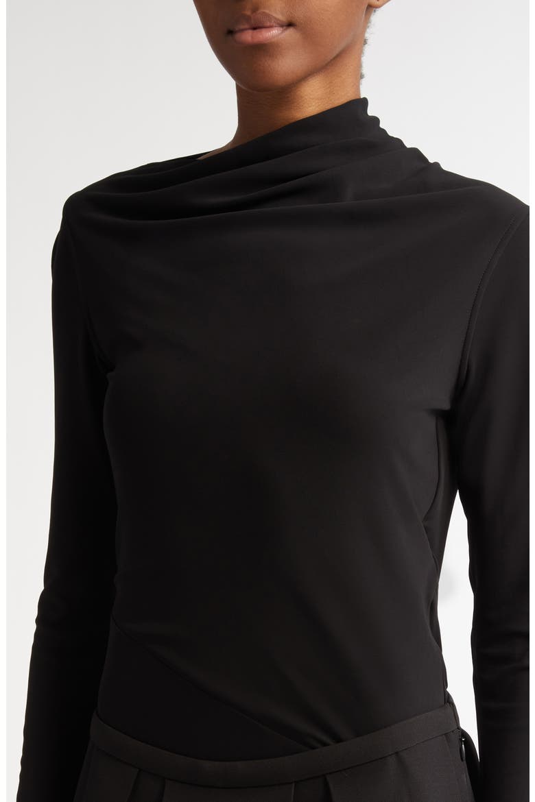 Draped Jersey Top, Alternate, color, BLACK