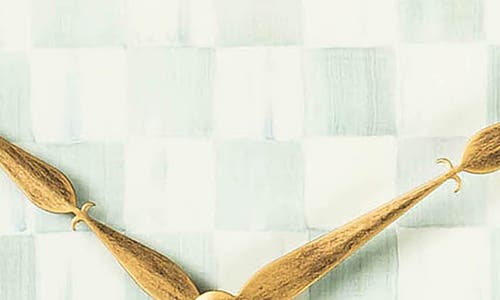 Mackenzie-childs Mackenzie Childs Sterling Check Heart Pendant Wall Clock In Gold