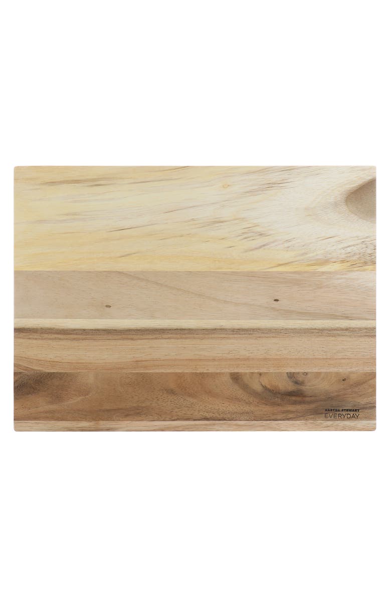 Martha Stewart Everyday Westhaven 15 x 11 Inch Rectangle Acacia Wood Cutting Board, Main, color, Brown