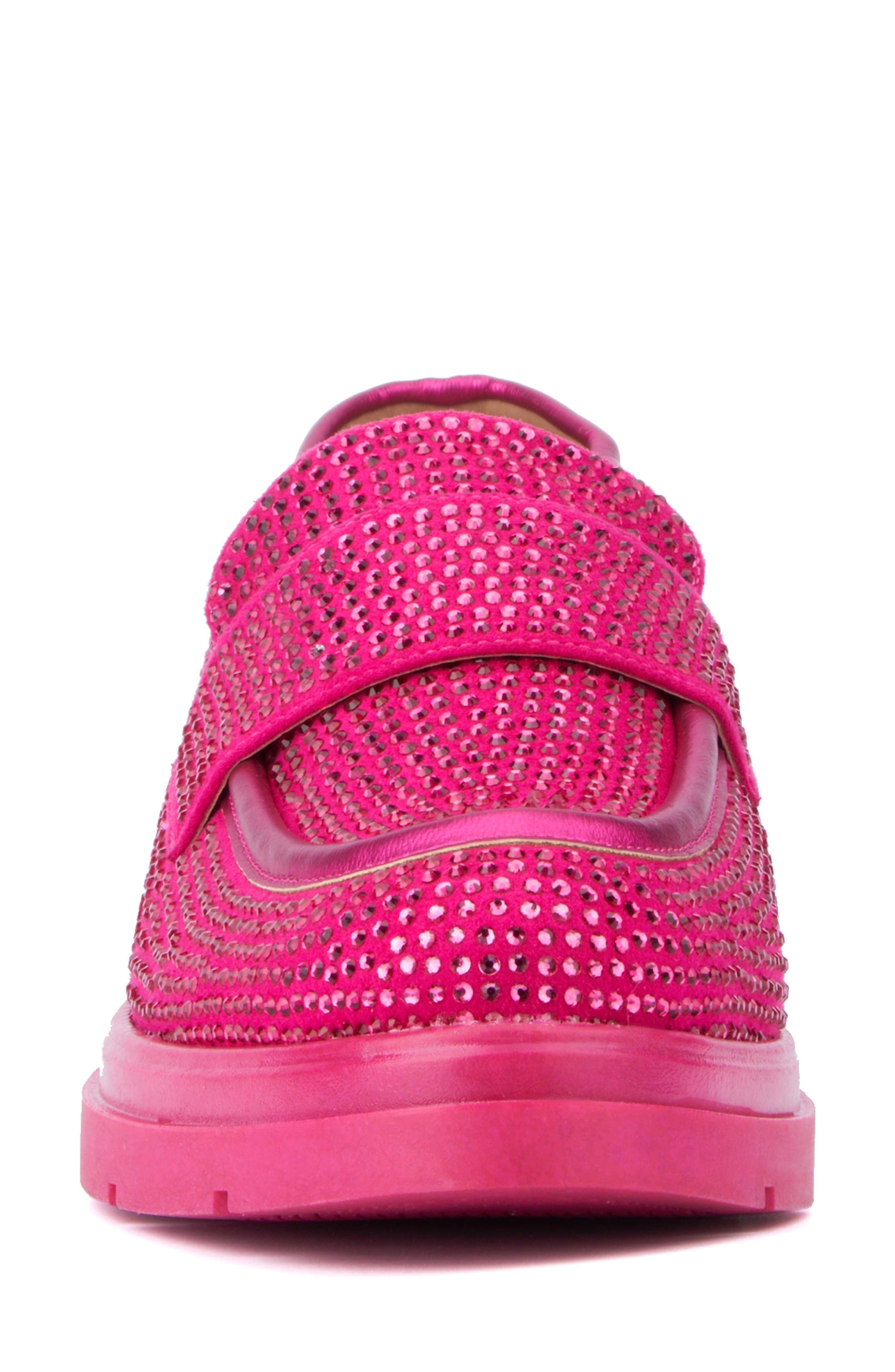 NEW YORK AND COMPANY Abigail Rhinestone Loafer, Alternate, color, Pink