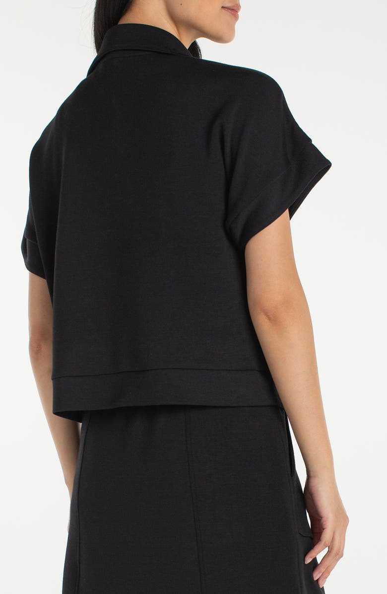 Liverpool Los Angeles Knit Half Zip Top, Alternate, color, Black