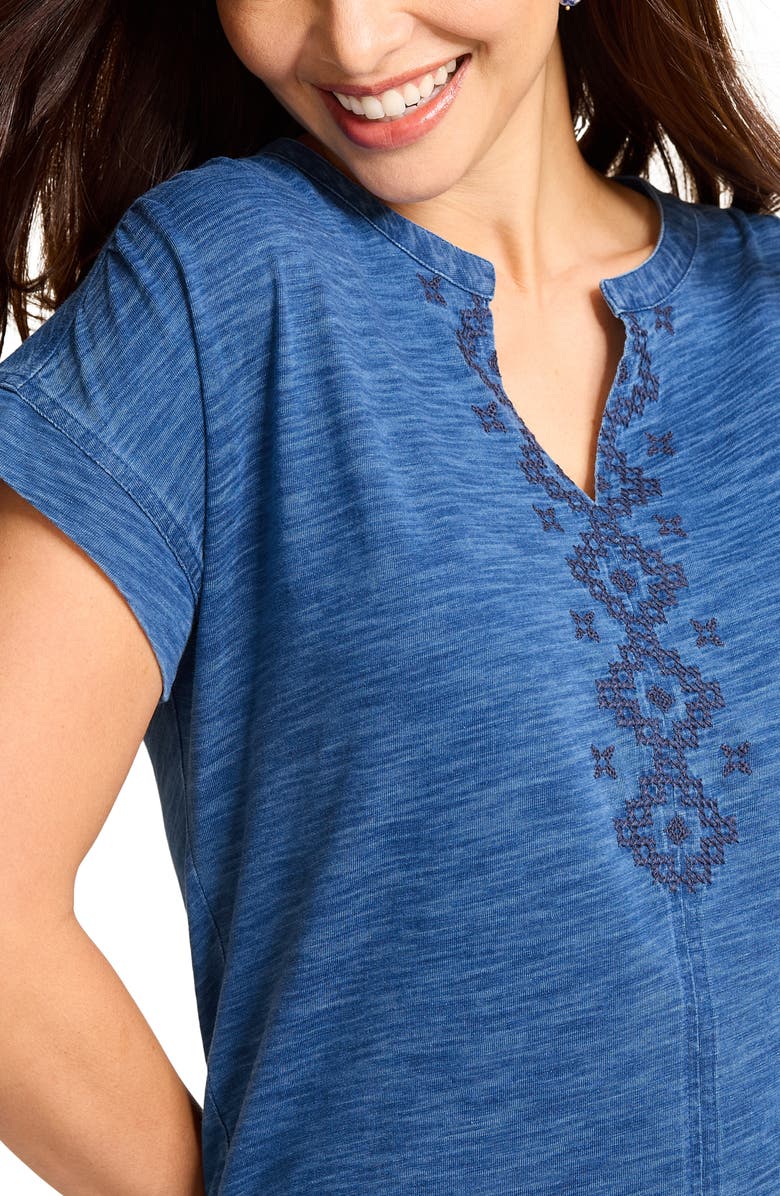 Tommy Bahama Dani Split Neck Organic Cotton Top, Alternate, color,