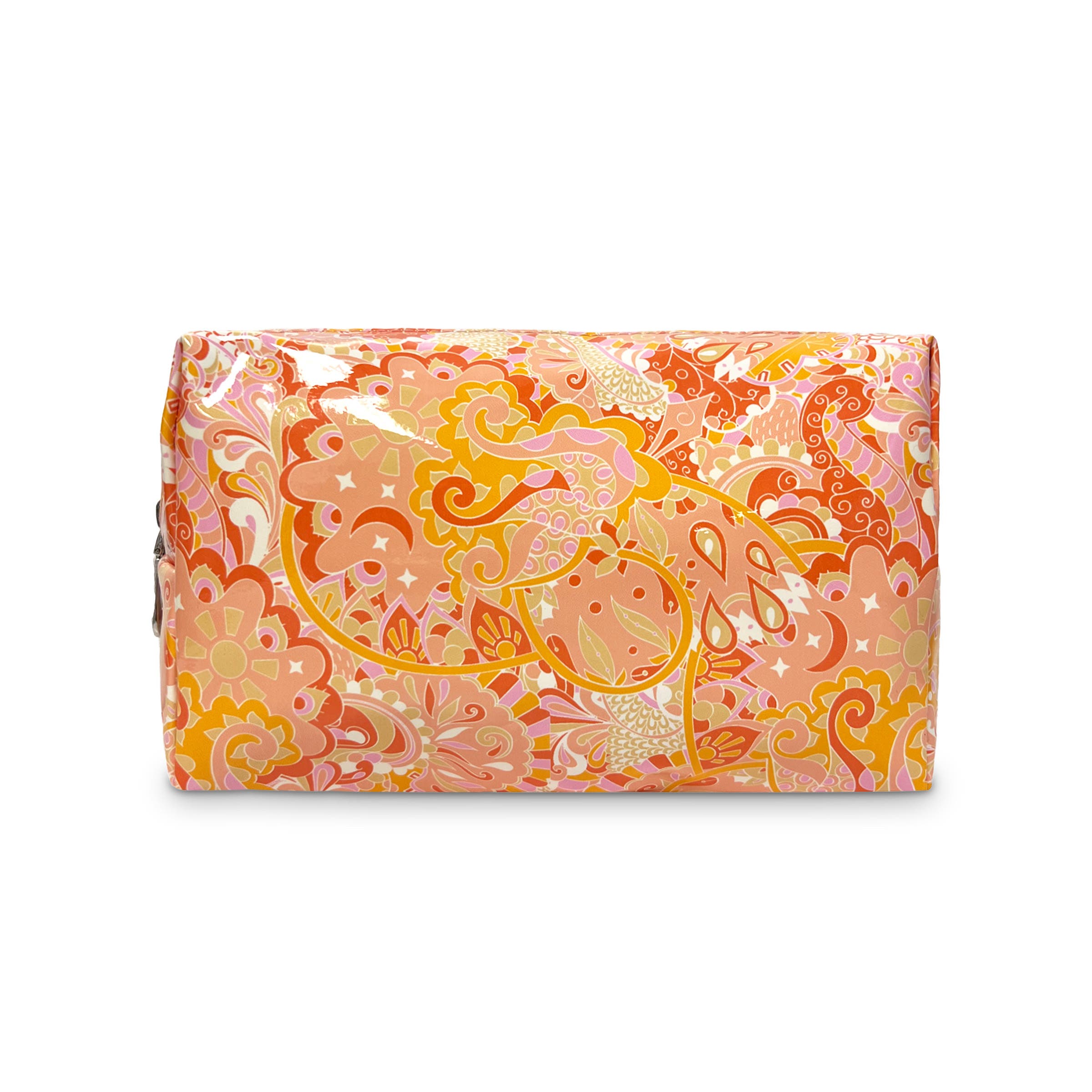 Youzey Paisley  Cosmetic and Makeup Bag, Main, color, Orange