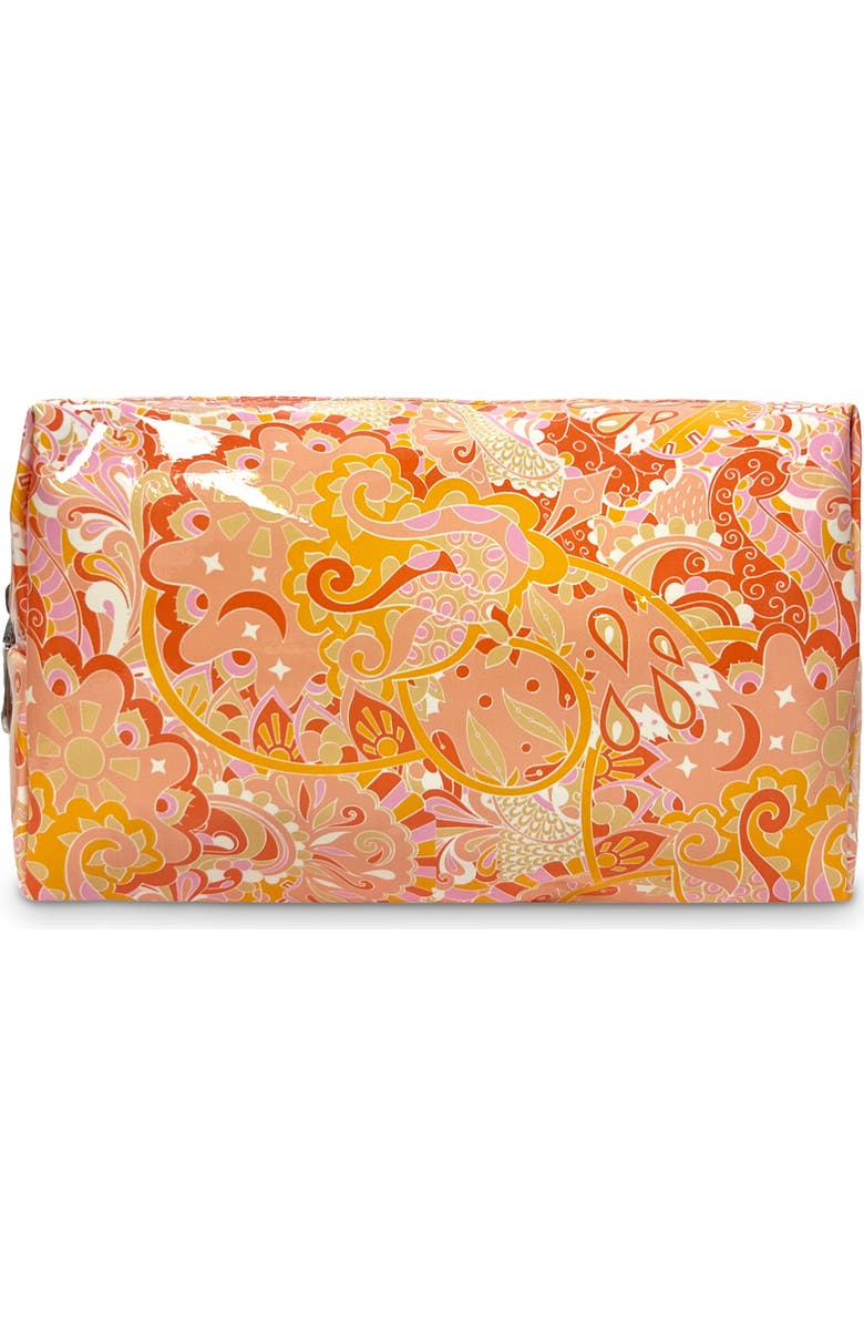 Youzey Paisley Cosmetic and Makeup Bag, Main, color, Orange