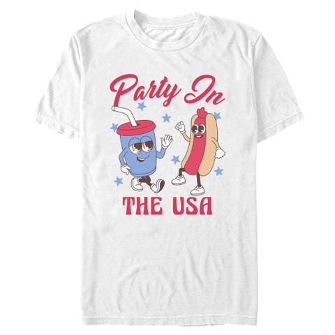 Men's Lost Gods Hot Dog Party In the USA  Graphic T-Shirt