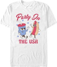 Lost Gods Men's Lost Gods Hot Dog Party In the USA Graphic T-Shirt