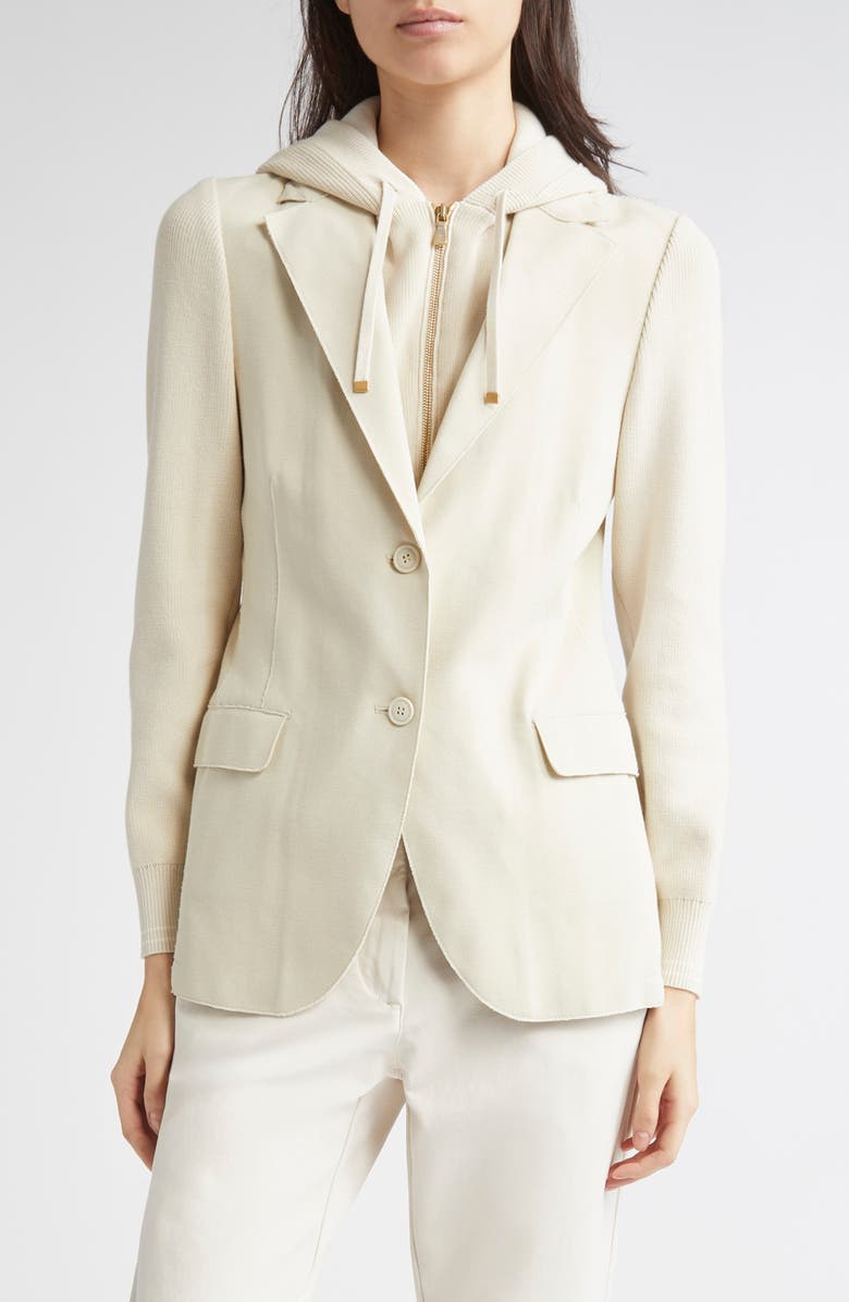 Eleventy Cotton Blend Blazer with Hooded Bib, Main, color,