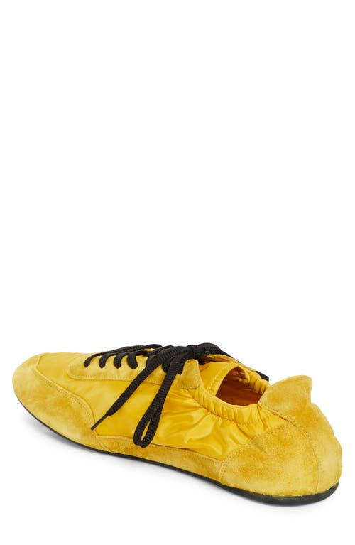 Prada Collapse Mixed Media Low Top Sneaker In Topazio