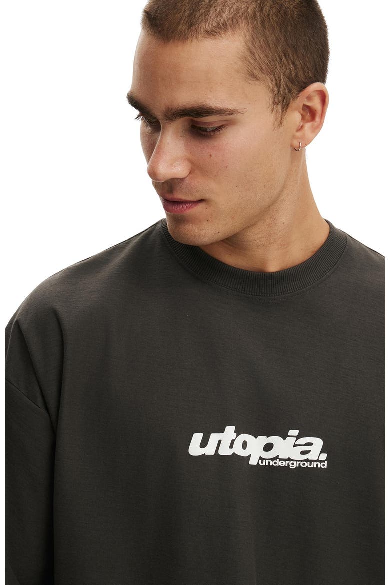 Men's Cropped Fit Graphic T-Shirt, Alternate, color, Faded Slate  Utopia