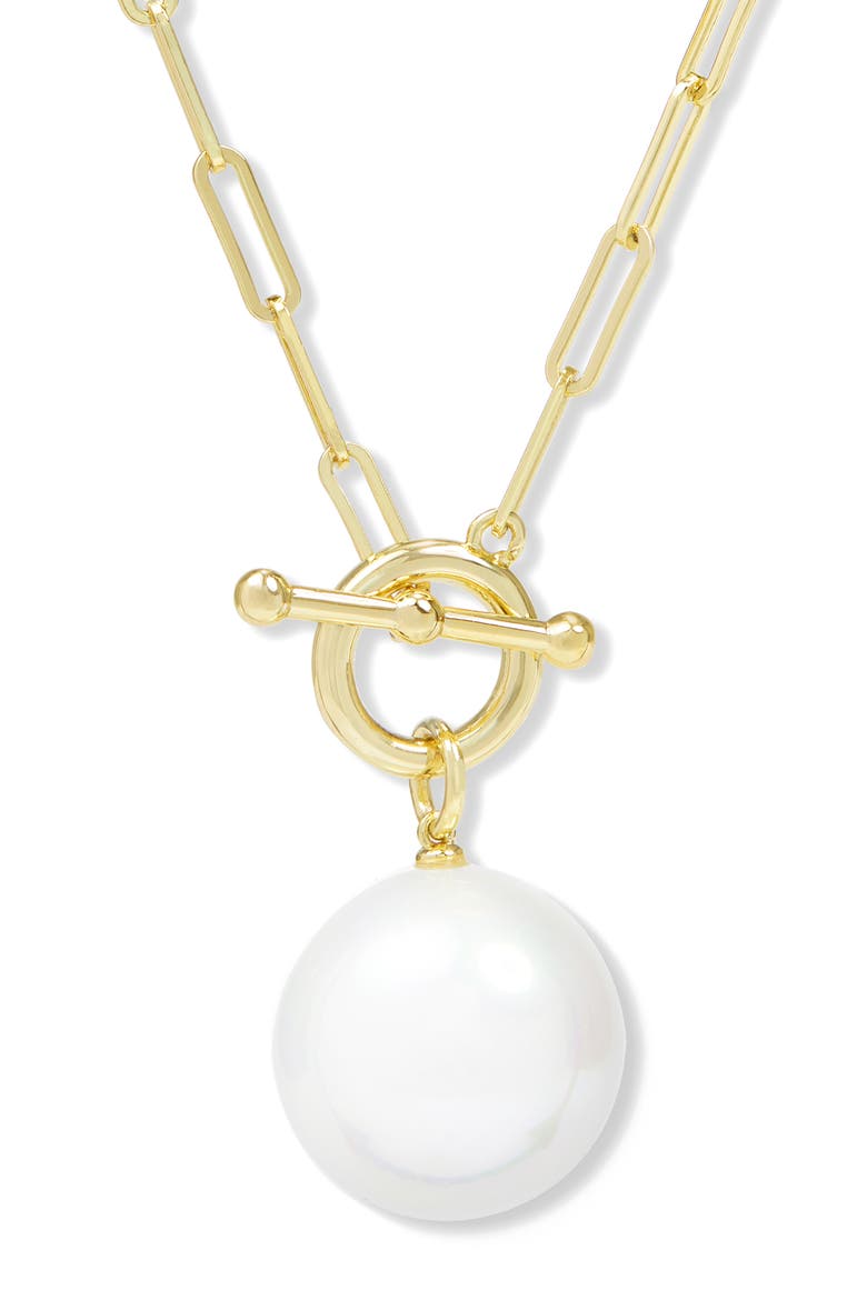 XL Life's a Ball Faux Pearl Pendant Necklace, Main, color, GOLD