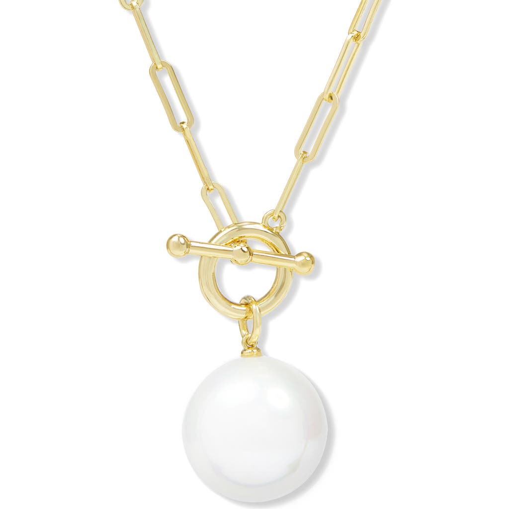 Melinda Maria Xl Life's A Ball Faux Pearl Pendant Necklace In Gold
