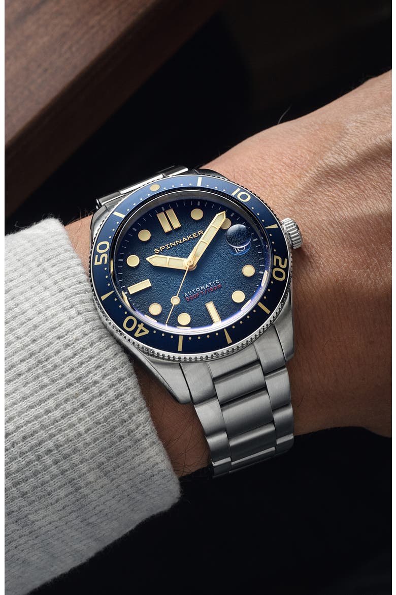 Croft Midsize Automatic Bracelet Watch, 40mm, Alternate, color, BLUE