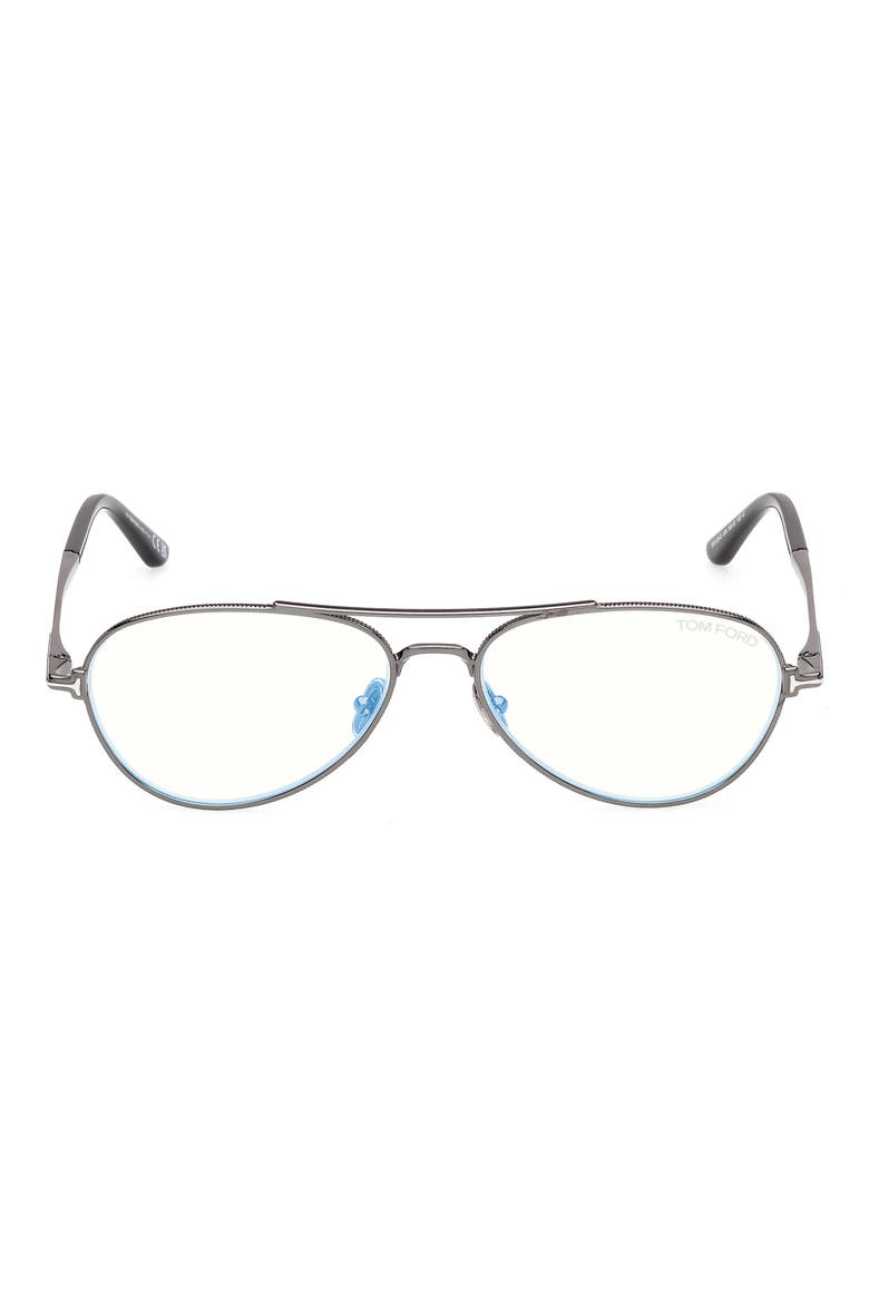 56mm Pilot Optical Glasses, Main, color, DARK GUNMETAL / PALLADIUM