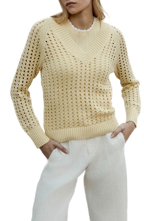 Alp N Rock Kinna Open Stitch Organic Cotton Sweater in Soft Yellow 