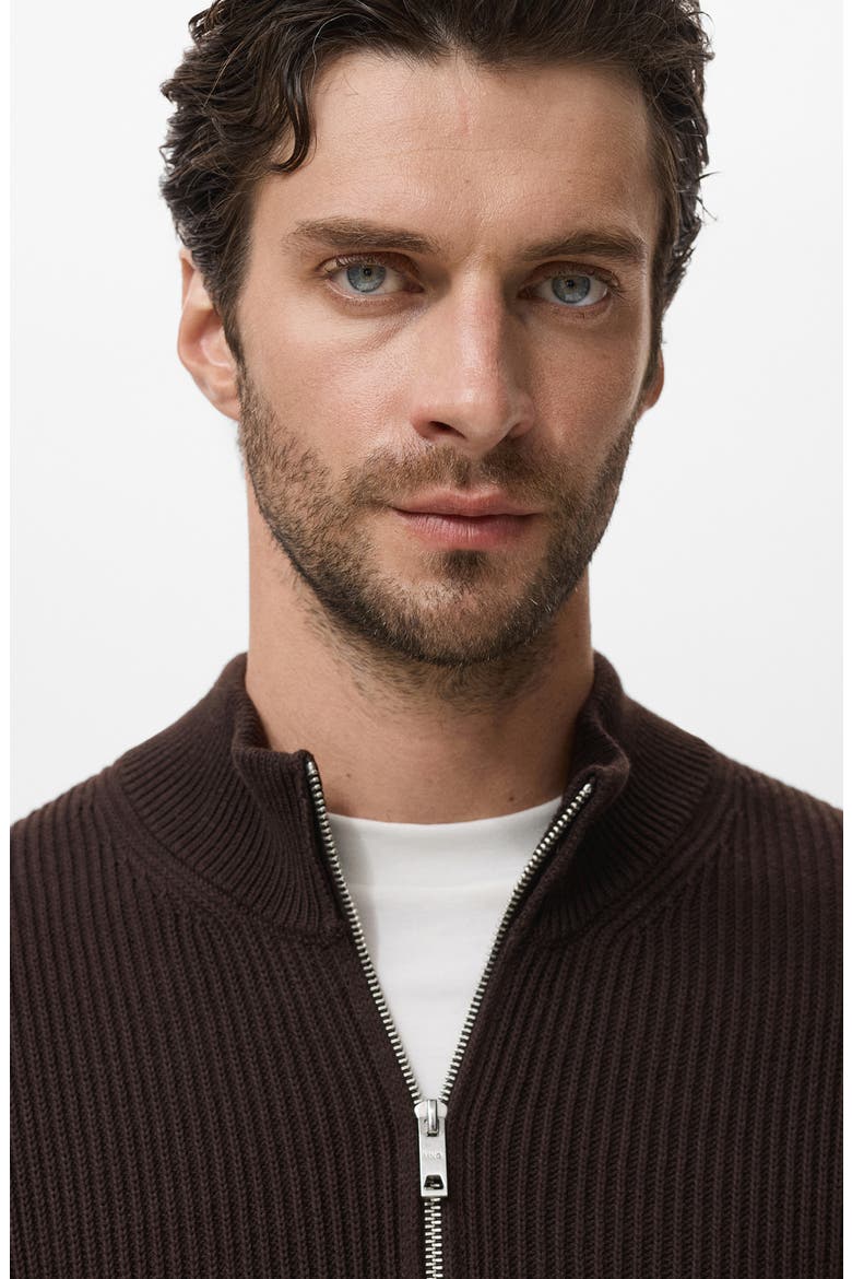 Perkins Quarter Zip Sweater, Alternate, color, CHOCOLATE