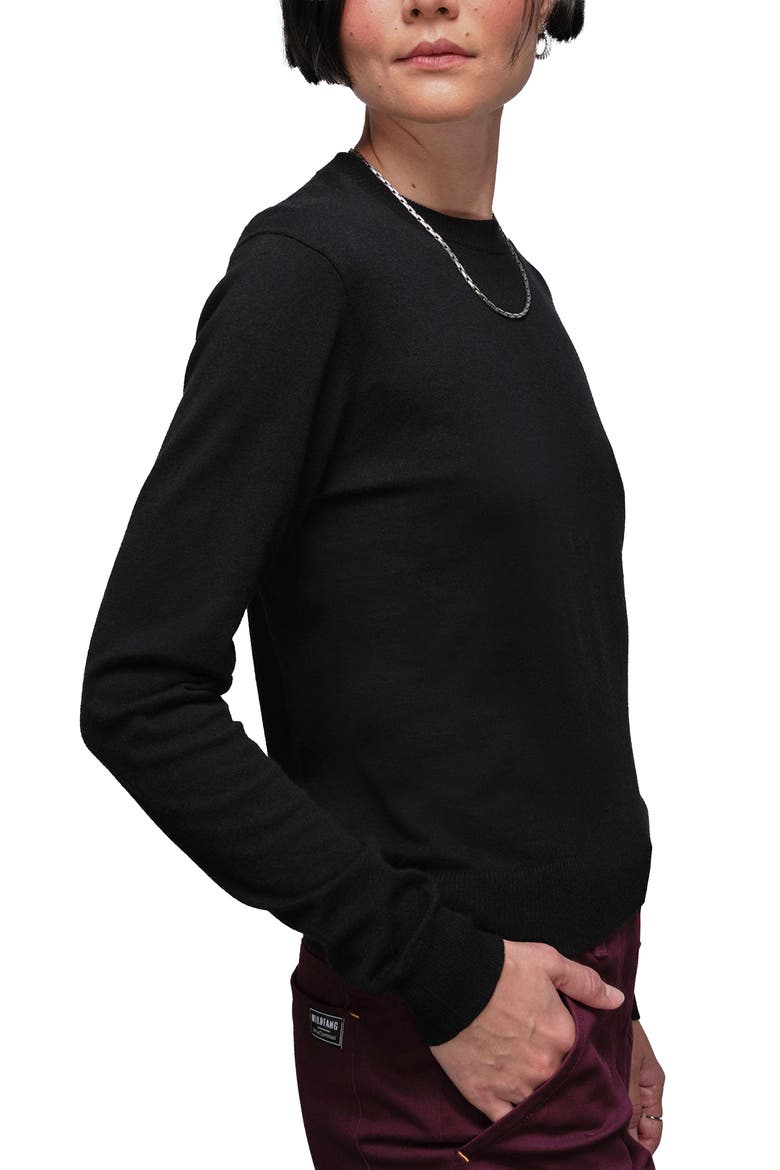 The Everyday Crew Neck Sweater, Alternate, color, BLACK
