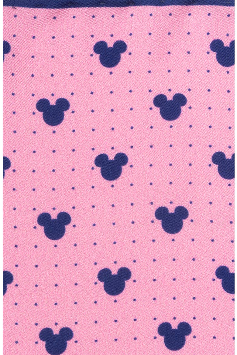 Mickey Mouse Dot Silk Pocket Square, Alternate, color, PINK