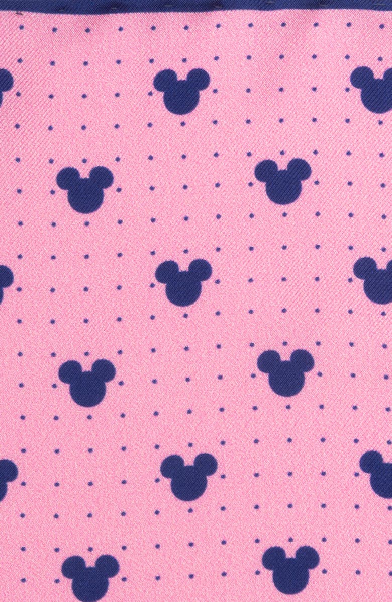 Cufflinks, Inc. Mickey Mouse Dot Silk Pocket Square, Alternate, color, Pink