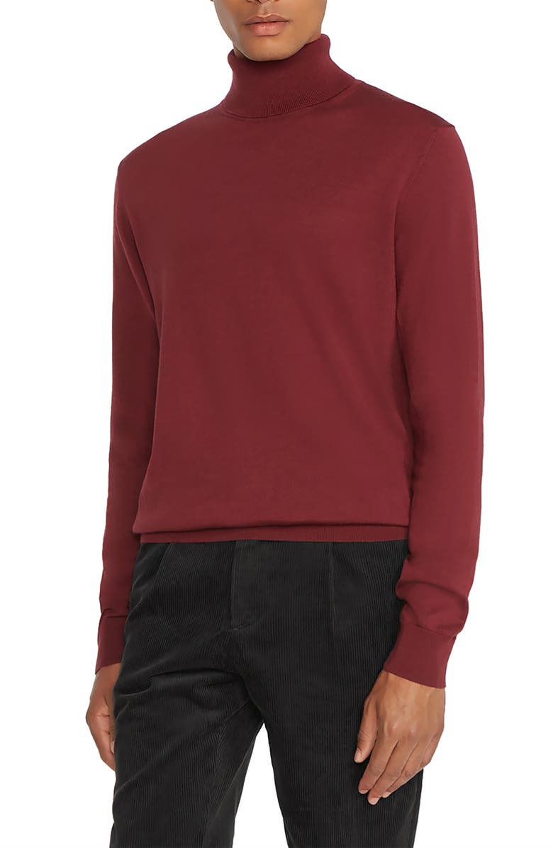 Jack Victor Wool, Silk & Cashmere Turtleneck Sweater, Main, color, Burgundy