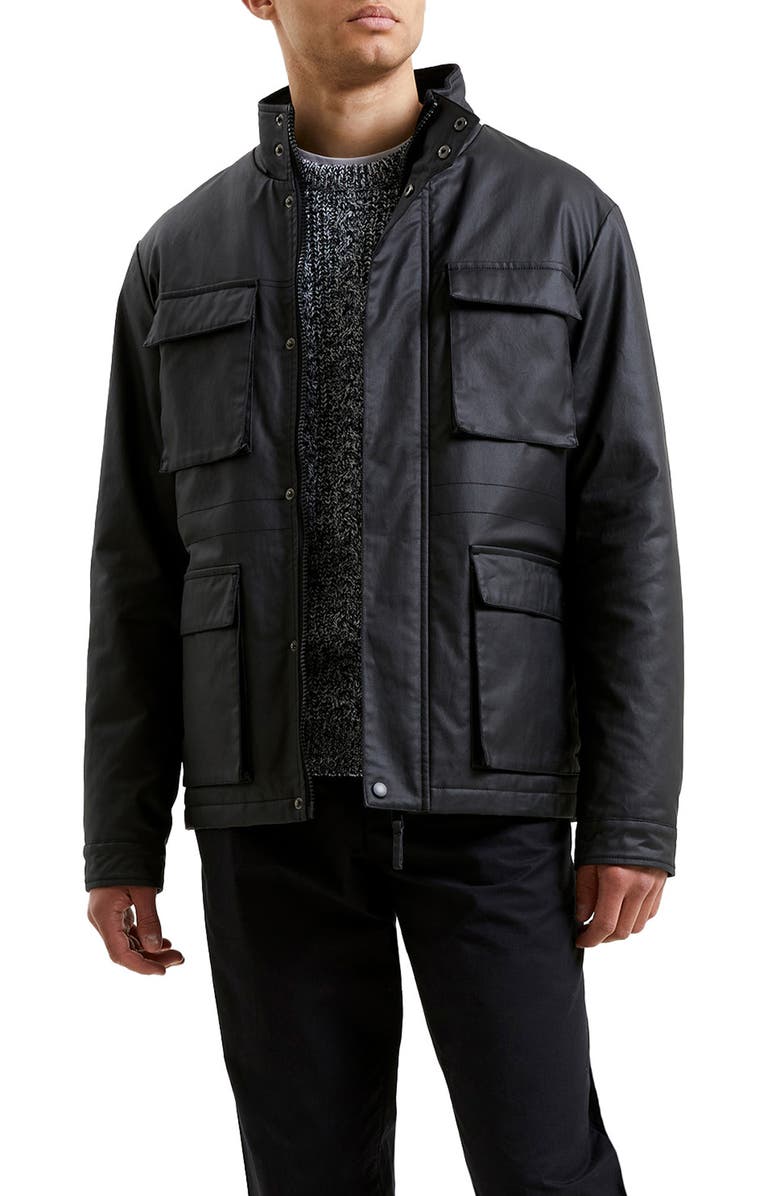 French Connection Water Repellent Faux Leather Jacket, Main, color, 