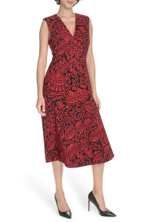 Floral Chiffon Midi Dress