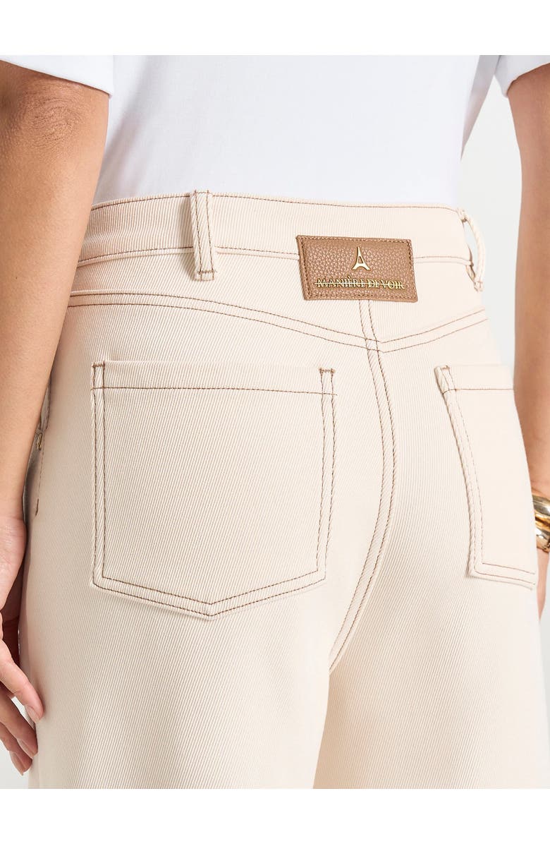 Manière De Voir Astrid Wrapover Wide Leg Jeans, Alternate, color, Cream