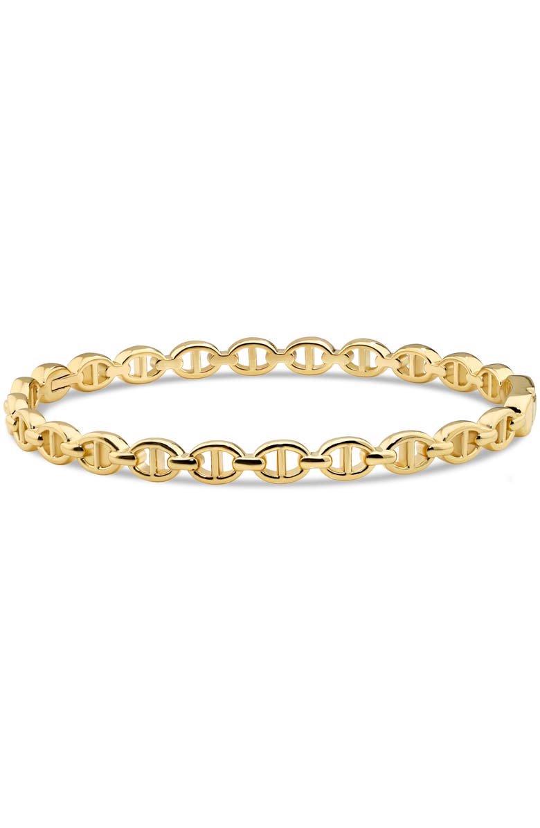 DEVATA Mariner Anchor Bangle Bracelet in Gold Plated Sterling Silver, Main, color, Yellow Gold