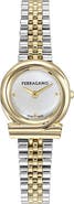 FERRAGAMO Gancini Twisted Two-Tone Bracelet Watch, 23mm
