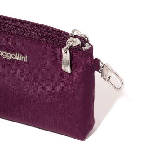 Baggallini On The Go Daily Rfid Zip Pouch In Purple