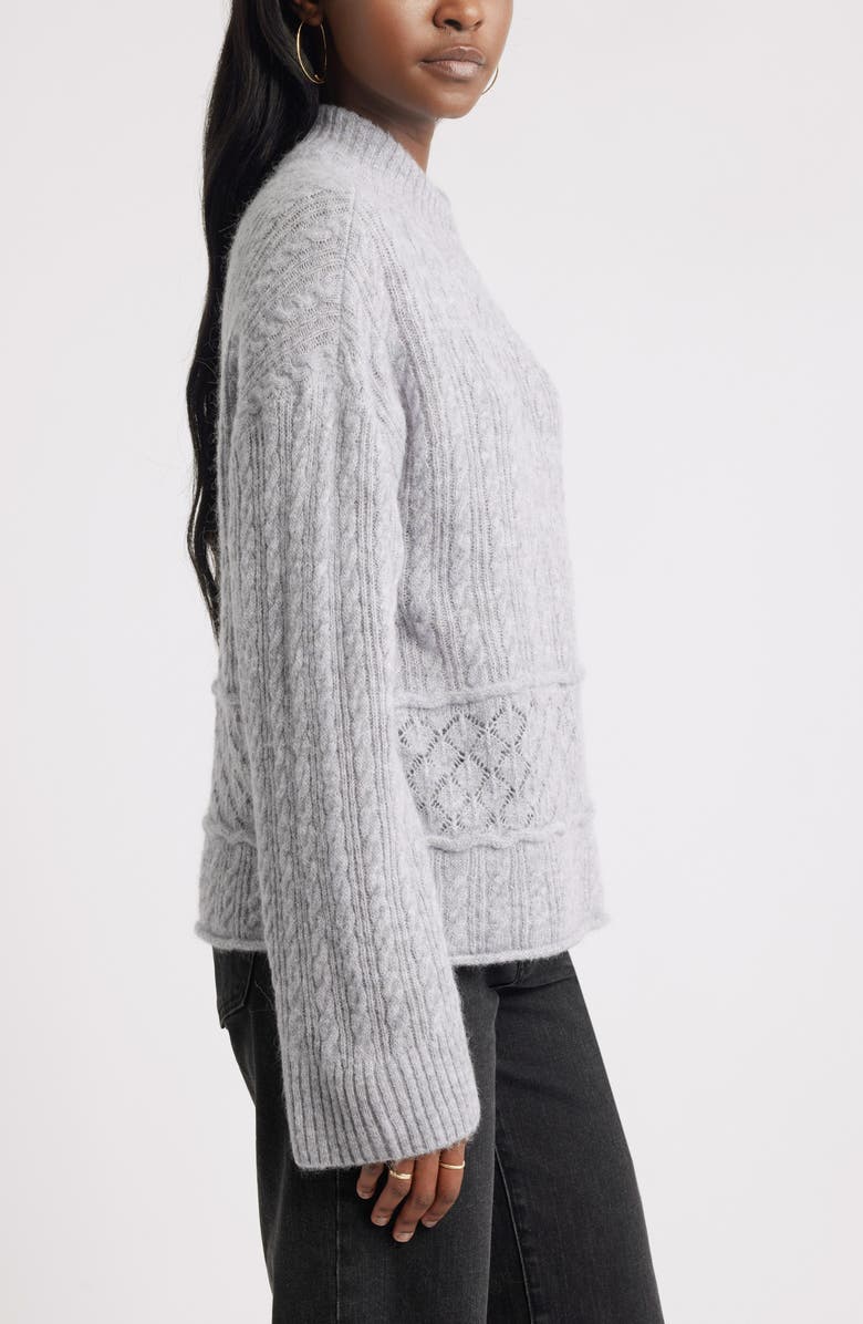 Treasure & Bond Mock Neck Alpaca & Wool Blend Sweater, Alternate, color, Grey Heather