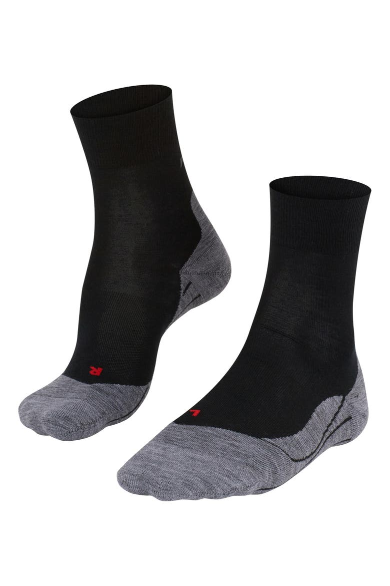 RU4 Endurance Wool Running Socks, Main, color, Black-Mix
