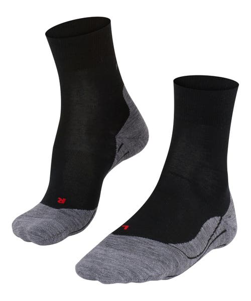 Falke Ru4 Endurance Wool Running Socks In Black