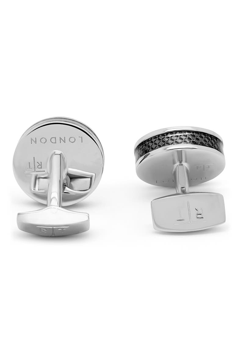 Men's Carbon Tablet Cuff Links, Alternate, color, BLACK