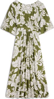 Boden Imelda Floral Kimono Jersey Midi Dress