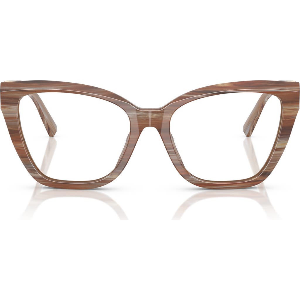 Tiffany & Co . 54mm Cat Eye Optical Glasses In Brown